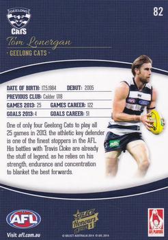 2014 Select AFL Honours Series 1 #82 Tom Lonergan Back
